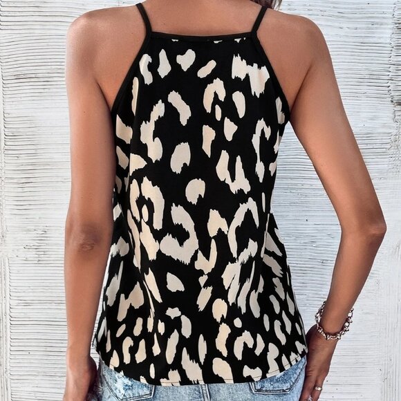 leopard print Print Cami Top black white - Picture 2 of 5